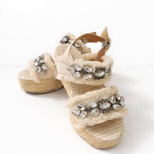 ZARA Embellished Espadrille Platform Sandals – Size 41 / US 10